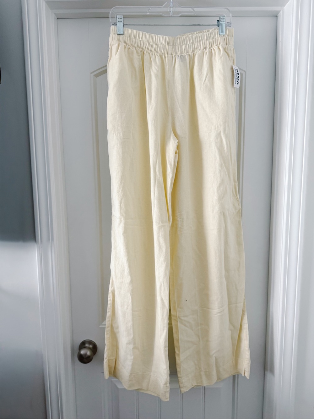 High Waisted Linen Blend Super Wide Leg Pant